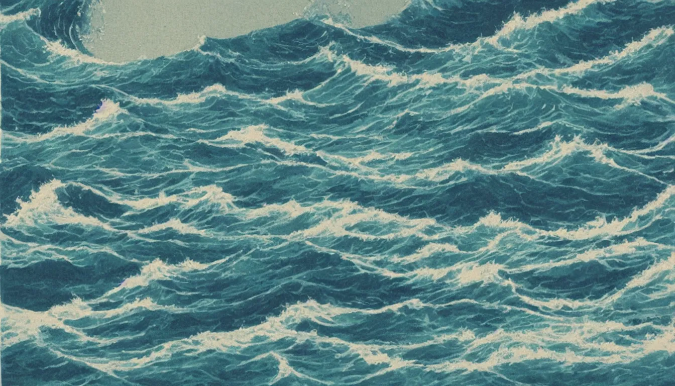 Image similar to ocean swells, japanese illustration