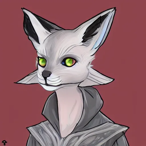 Image similar to an avatar portrait of a kitsune fox mage, in the style of dnd beyond avatar portraits