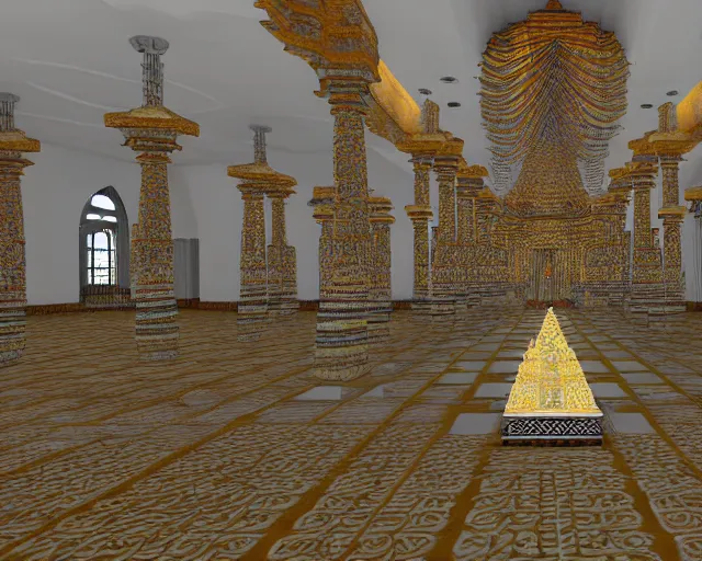 Prompt: 3D hindu temple mosque interior, quake level - H 360