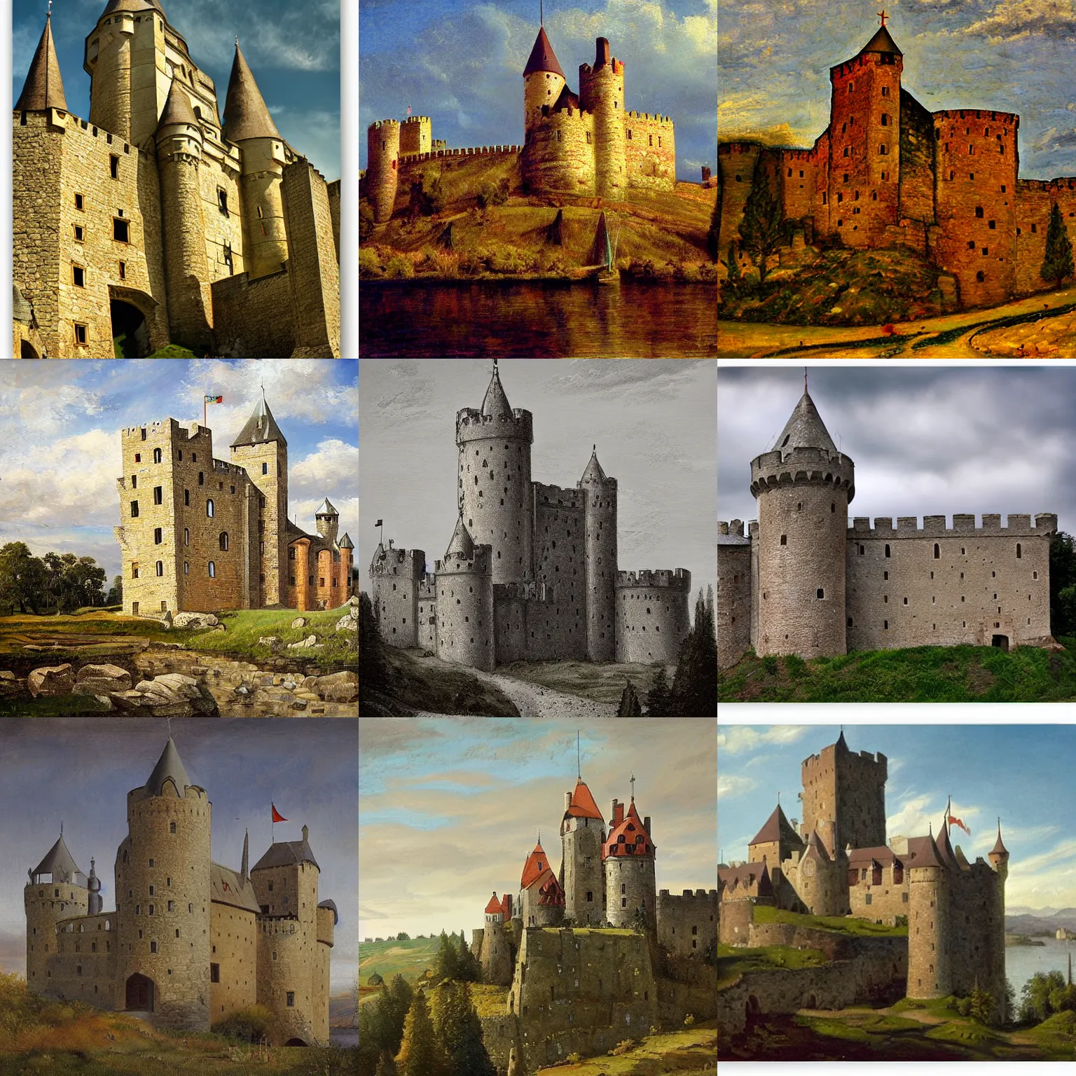 Prompt: medieval castle, by einer johansen