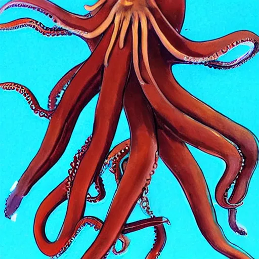 Prompt: human octopus with glass hands