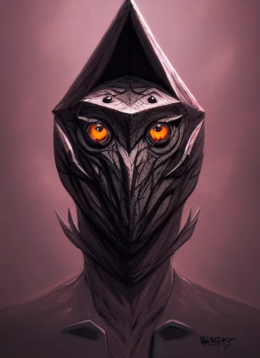 Image similar to anthropomorphic triangle head in edgy darkiron bat mr. bean, intricate, elegant, highly detailed animal monster, digital painting, artstation, concept art, smooth, sharp focus, illustration, art by artgerm, wayne barlowe, trending on artstation and greg rutkowski and alphonse mucha, 8 k