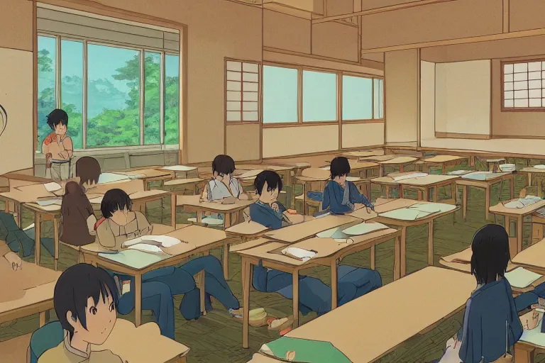 anime japan school class room AI Generated 23035487 Stock Photo at Vecteezy