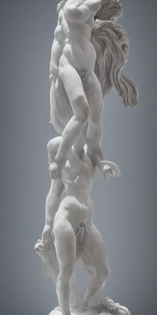Prompt: an ancient greek statue of the sailor moon by naoko takeuchi inside louvre by michelangelo, white marble, studio lighting, professional photography, 4 k ultra hd resolution,
