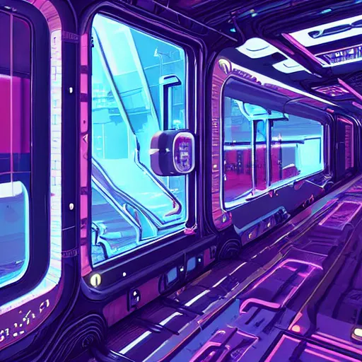 Image similar to an interdimensional travelling train, cyberpunk aesthetic, abstract, highly - detailed