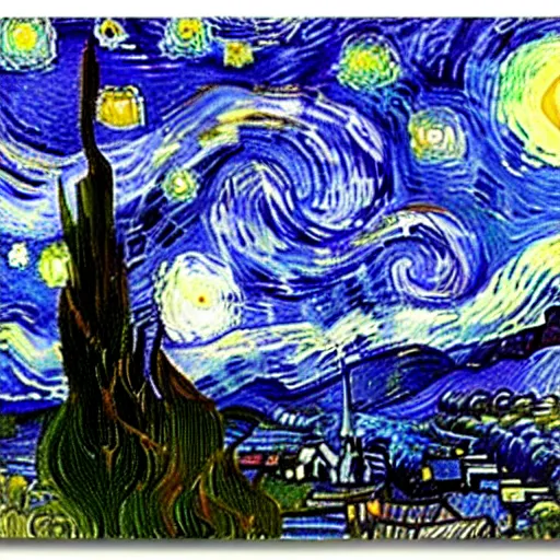 Image similar to starry night by claude monet