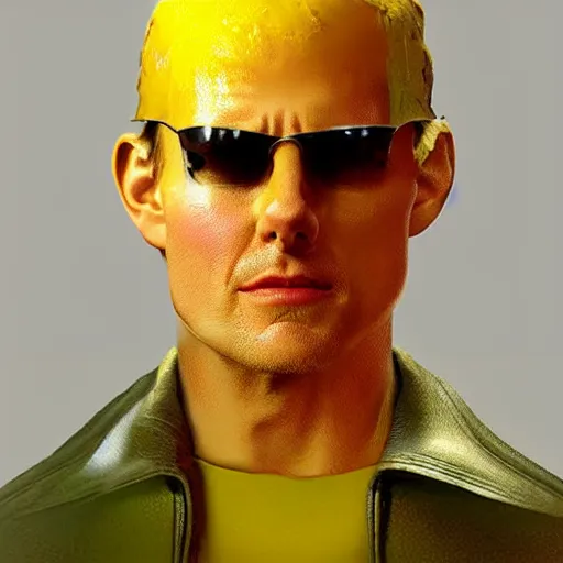 Image similar to tom cruise as a citron, citron head!!!!