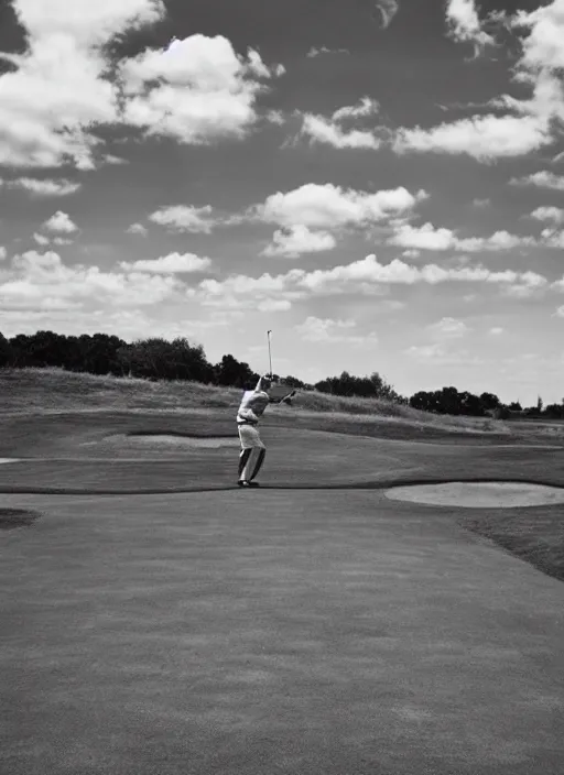 Image similar to golfing black and white portrait white sky in background