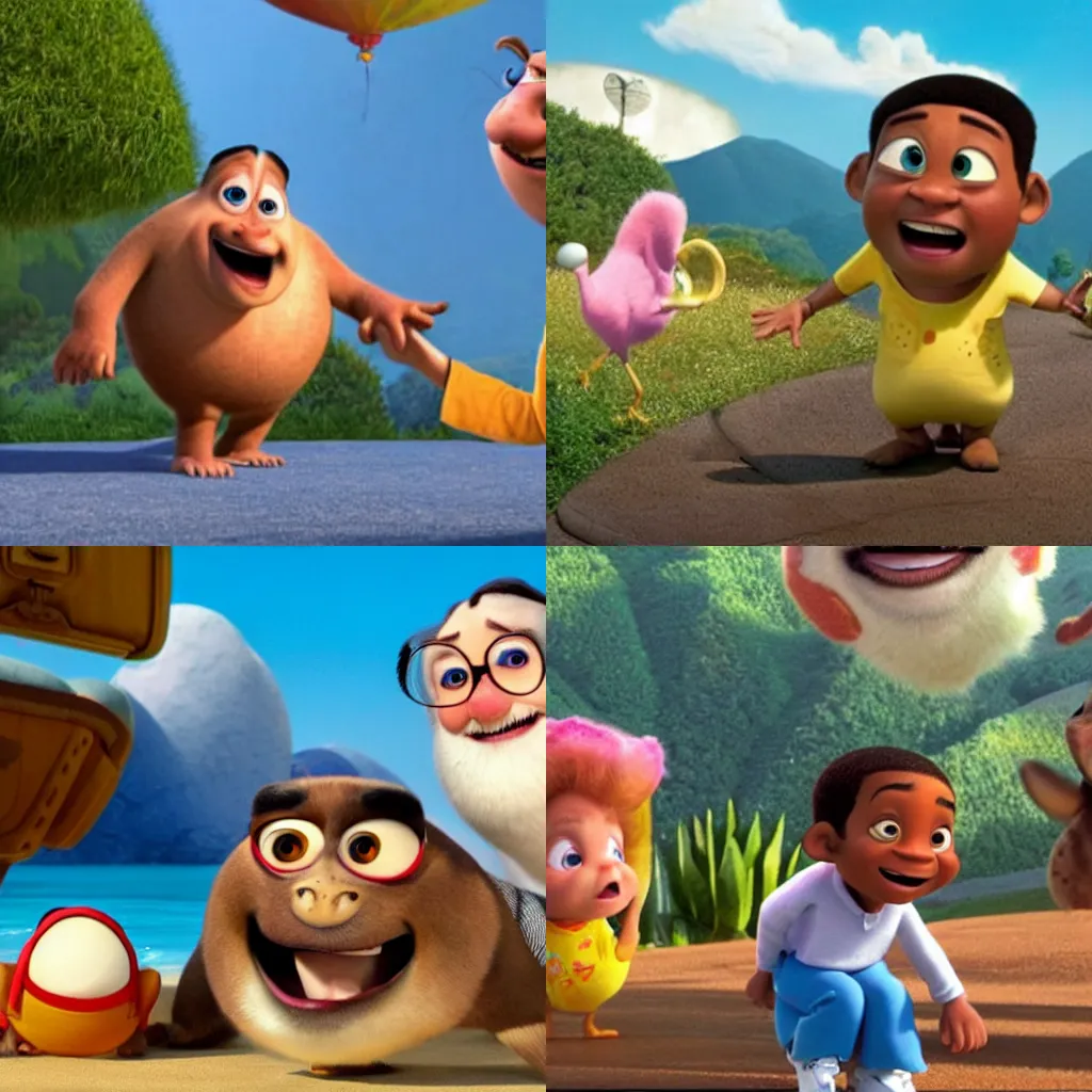 Prompt: will Smith as seen in Disney Pixar's Up (2009)