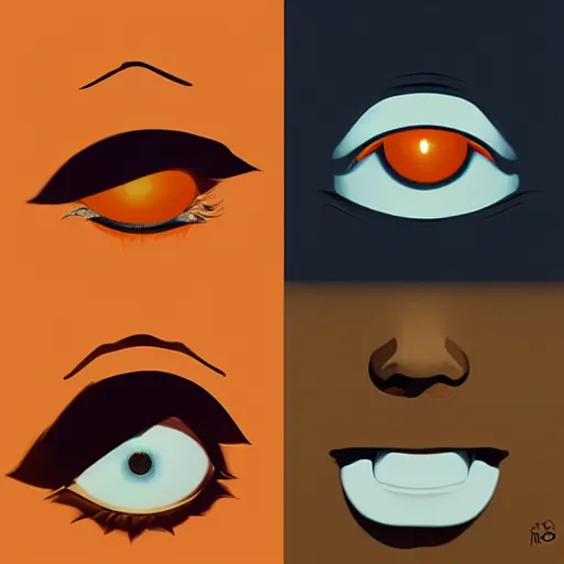 Image similar to face icon stylized minimalist a clockwork orange 1 9 7 1, loftis, cory behance hd by jesper ejsing, by rhads, makoto shinkai and lois van baarle, ilya kuvshinov, rossdraws global illumination