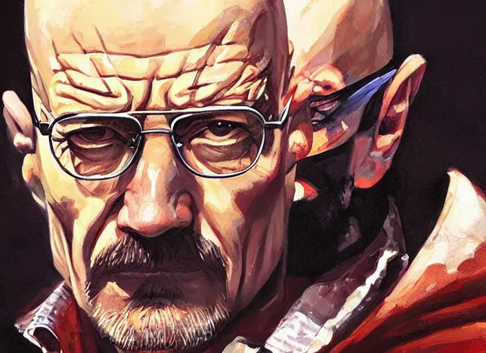 Image similar to a highly detailed beautiful portrait of walter white as wolverine, by gregory manchess, james gurney, james jean