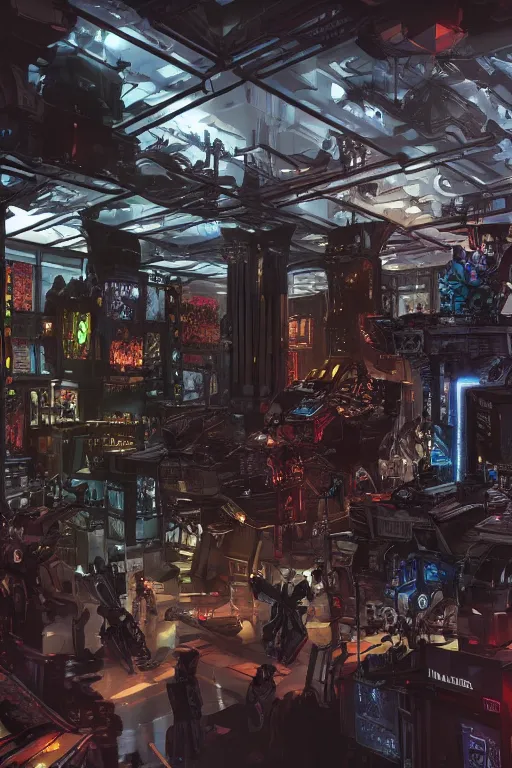 Image similar to Cybertron, inside of a Hot Topic store for goth Decepticons, Transformers, concept art, accurate perspective, cinematography by Wes Anderson, 4k octane render, photorealistic , cinematic lighting, Artstation