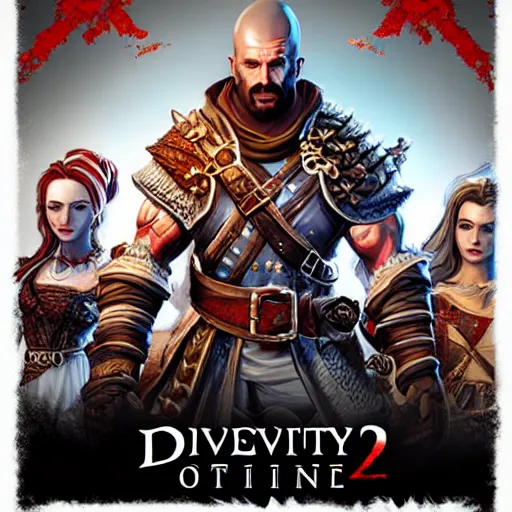 Image similar to divinity original sin 2 movie poster, high detail