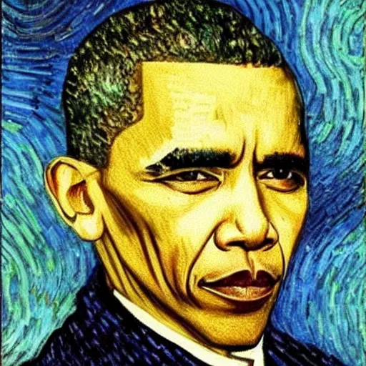 Prompt: a fusion of Barack Obama and Joe Biden painted by Vincent Van Gogh, presidential fusion, mix of Biden and Obama, oil painting