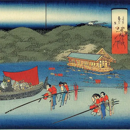 Image similar to kikis delivery service by ando hiroshige, detailed