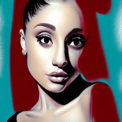 Image similar to portrait of ariana grande by R. Crum and Dave McKean