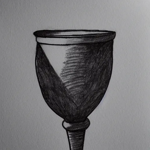 Image similar to simple ink drawing of a crystal chalice