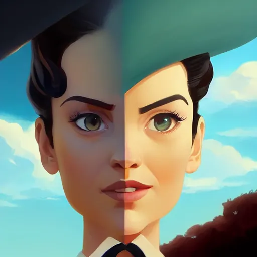 Image similar to face icon stylized minimalist gone with the wind 1 9 3 9, loftis, cory behance hd by jesper ejsing, by rhads, makoto shinkai and lois van baarle, ilya kuvshinov, rossdraws global illumination