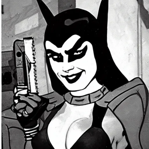 Image similar to harley quinn in 1 9 6 6 batman show