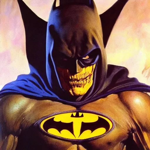 Prompt: ultra realistic portrait painting of skeletor as batman, art by frank frazetta, 4 k, ultra realistic, highly detailed, epic lighting