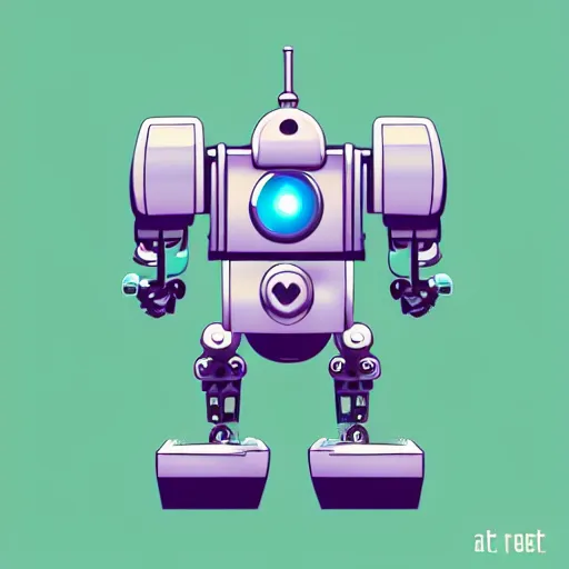 Prompt: cute!! robot centered minimal pastel concept art by artstation vector