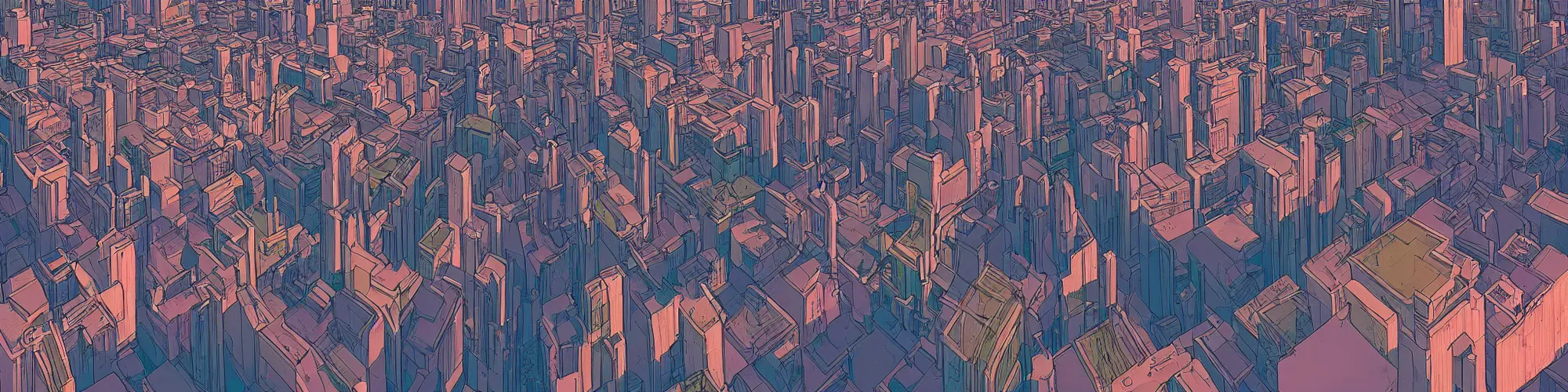 Image similar to panorama view of a city at street level, no cars. sharp focus, cinematic pose, cinematic lighting, unreal engine render. art by josan gonzales and moebius and deathburger.