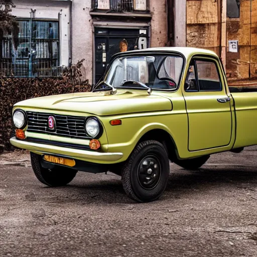 Prompt: fiat 1 2 4 truck