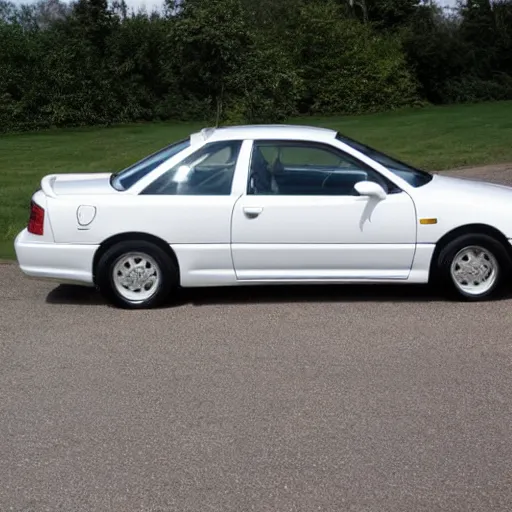 Image similar to 2 door sedan white coupe 2 door sports car 1995 ford design language