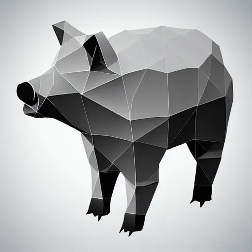 Prompt: low poly isometric pig on a blank background