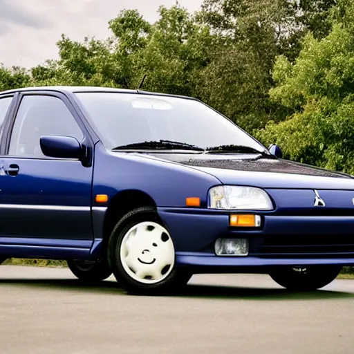 Image similar to 1995 Mitsubishi Lancer, city views, professional photography