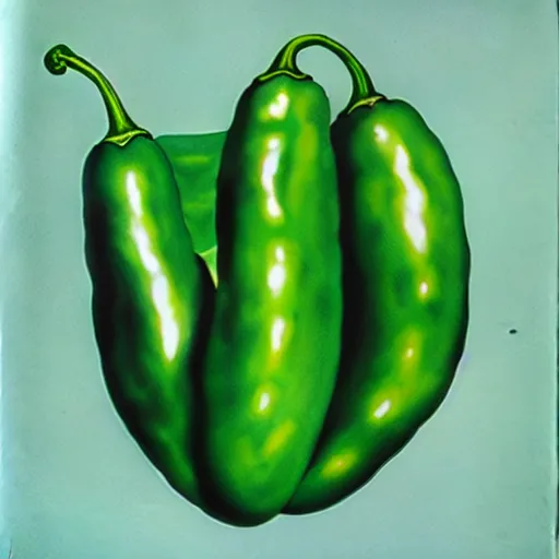 Image similar to spicey jalapeno by shusei nagaoka, kaws, david rudnick, airbrush on canvas, pastell colours, cell shaded, 8 k