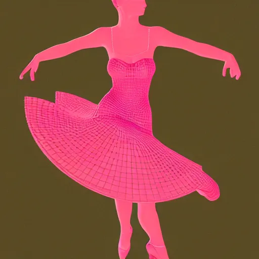 Image similar to a 3d illustration of a beautiful woman dancing