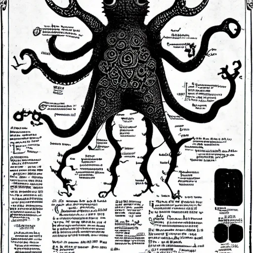 Prompt: The anatomy of the exotic shoggoth, 1924 scientific magazine