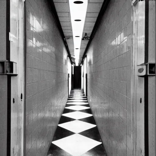 Prompt: high school hallways, mc escher