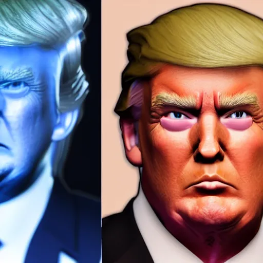 Image similar to trump as a fortnite character, very detailed face