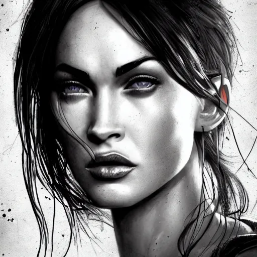 Prompt: megan fox portrait, dystopia core, apocalyptic, armor, warrior, dramatic, sharp focus, fiction, neon, fantasy, hyper detailed, digital art, trending in artstation, cinematic lighting, studio quality, smooth render, unreal engine 5 rendered, octane rendered, art style and nixeu and wlop and krenz cushart