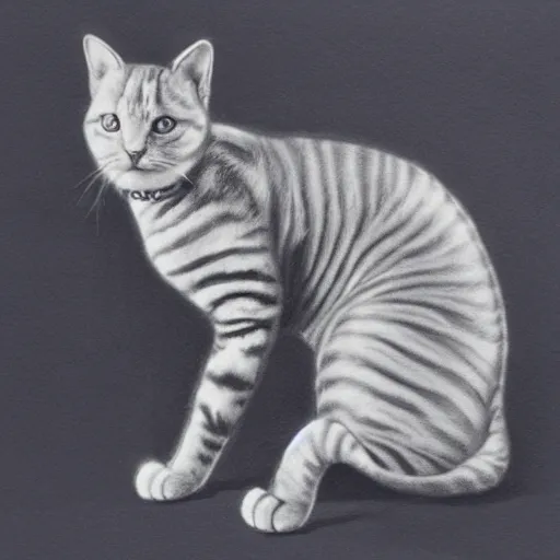 Image similar to a cat wearing a spacesuit, photorealistic pencil art