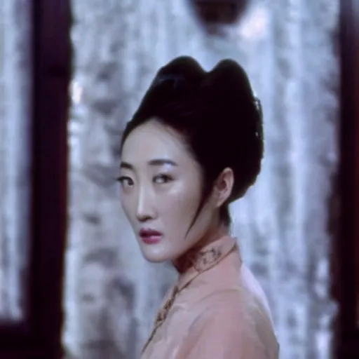 Prompt: film still of chinese actress gong li in interview with the vampire