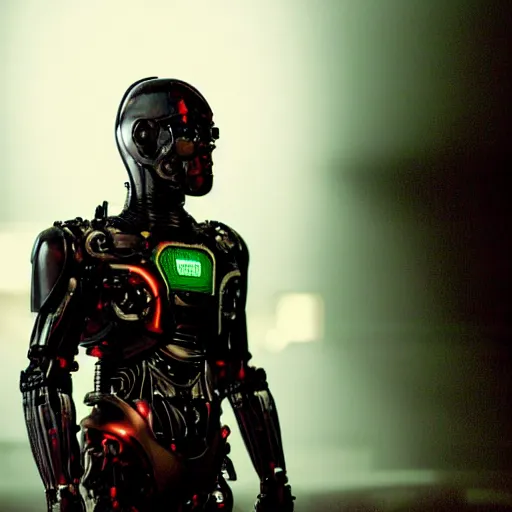 Image similar to movie still of man super hero cyborg, cinematic composition, cinematic light, by edgar wright