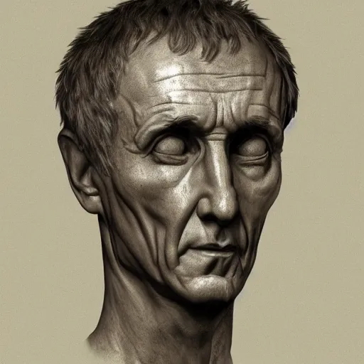 Prompt: A portrait of Julius Caesar, face in focus, highly detailed, trending on ArtStation.