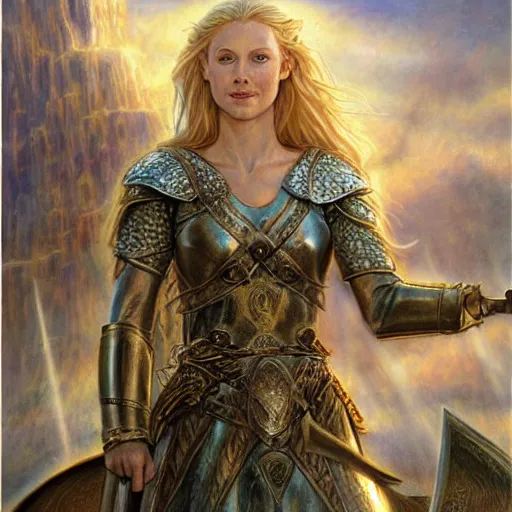 beautiful warrior shieldmaiden Eowyn of Rohan by Mark, Stable Diffusion