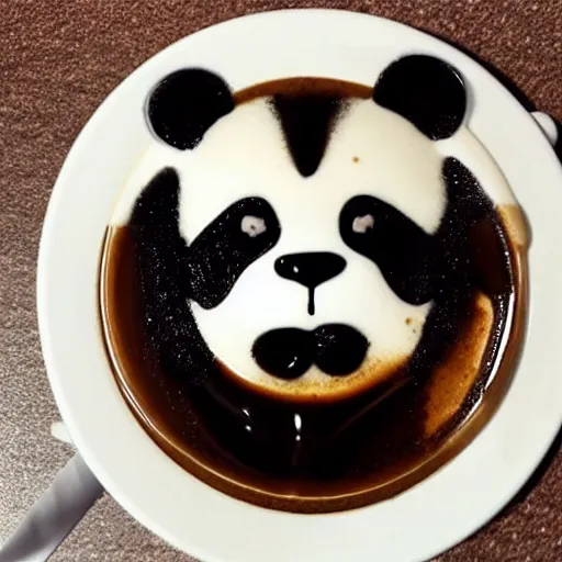 Image similar to panda coffee art, award winning