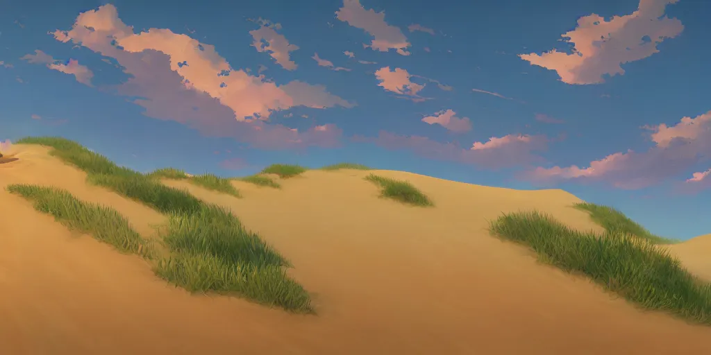 Image similar to sand dunes by makoto shinkai