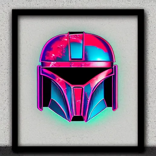 Image similar to Mandalorian isometric synthwave digital art