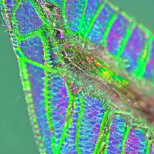 Image similar to macrophotography of iridiscent azaela lace bug