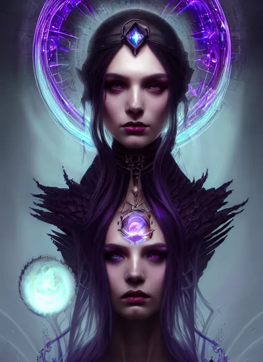 Image similar to a beautiful cinematic female Necromancer Sorceress, galatic shamen with Quantum energy fantasy, fantasy magic, undercut hairstyle, dark light night, intricate, elegant, sharp focus, illustration, highly detailed, digital painting, concept art, matte, art by WLOP and Artgerm and Greg Rutkowski and Alphonse Mucha, masterpiece