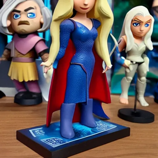 Prompt: daenerys targaryen as a vinyl action figure with no joint articulation, by Hasbro and Disney Infinity, product photo