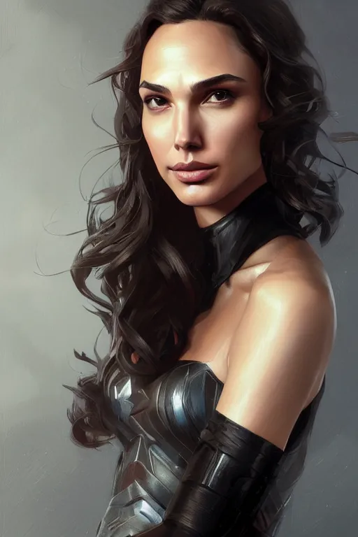 Prompt: Portrait of Gal Gadot, elegant, digital painting, highly detailed, artstation, concept art, smooth, sharp focus, illustration, art by artgerm and greg rutkowski.