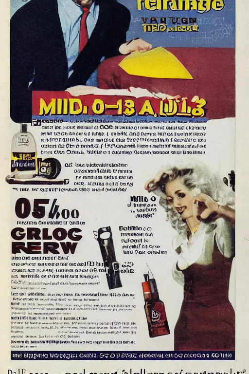 Prompt: retro magazine advertisement for mild covid