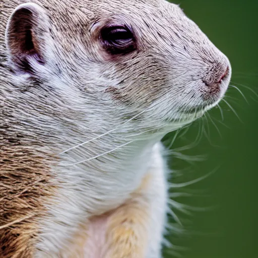 Image similar to singular animal that is white Prairie dog cross white pig cross white ferret, studio photography